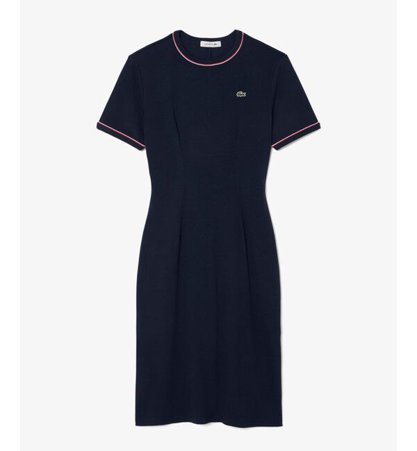 LACOSTE「配色ラインドリブTシャツドレス ワンピース」|ワンピース|