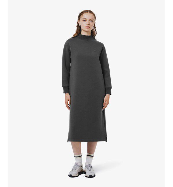 LACOSTE「ダンボールニットドレス / ハイネックワンピース」|ワンピース|グレー