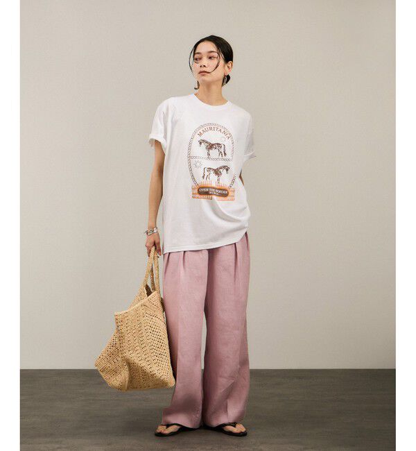 SALON adam et rope'「Over the Border グラフィックプリントTEE / レタリングTシャツ［洗える］」|Tシャツ・カットソー|