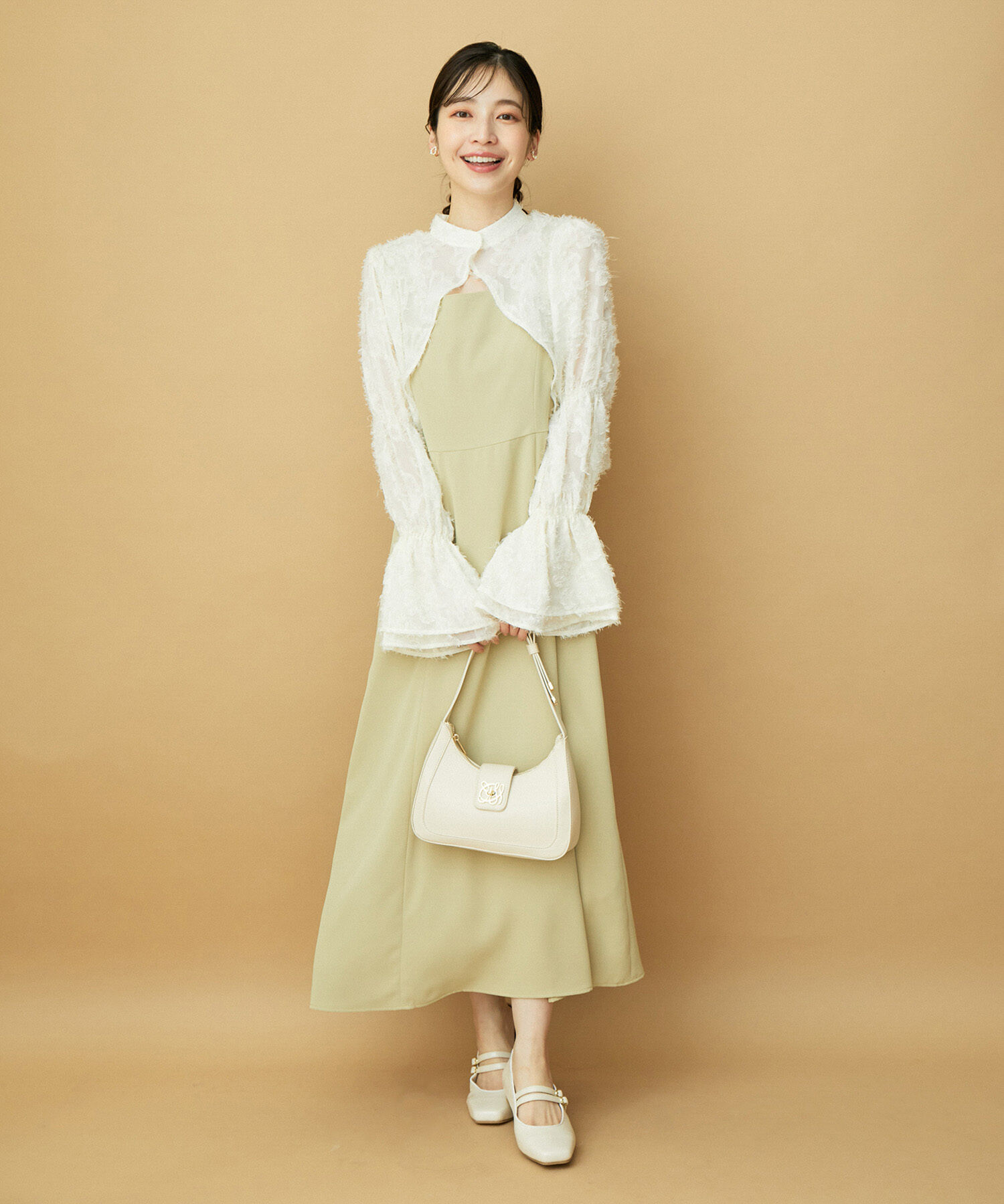VIS「【VIS DRESS】シャーリングボレロセットワンピース」|ワンピース|