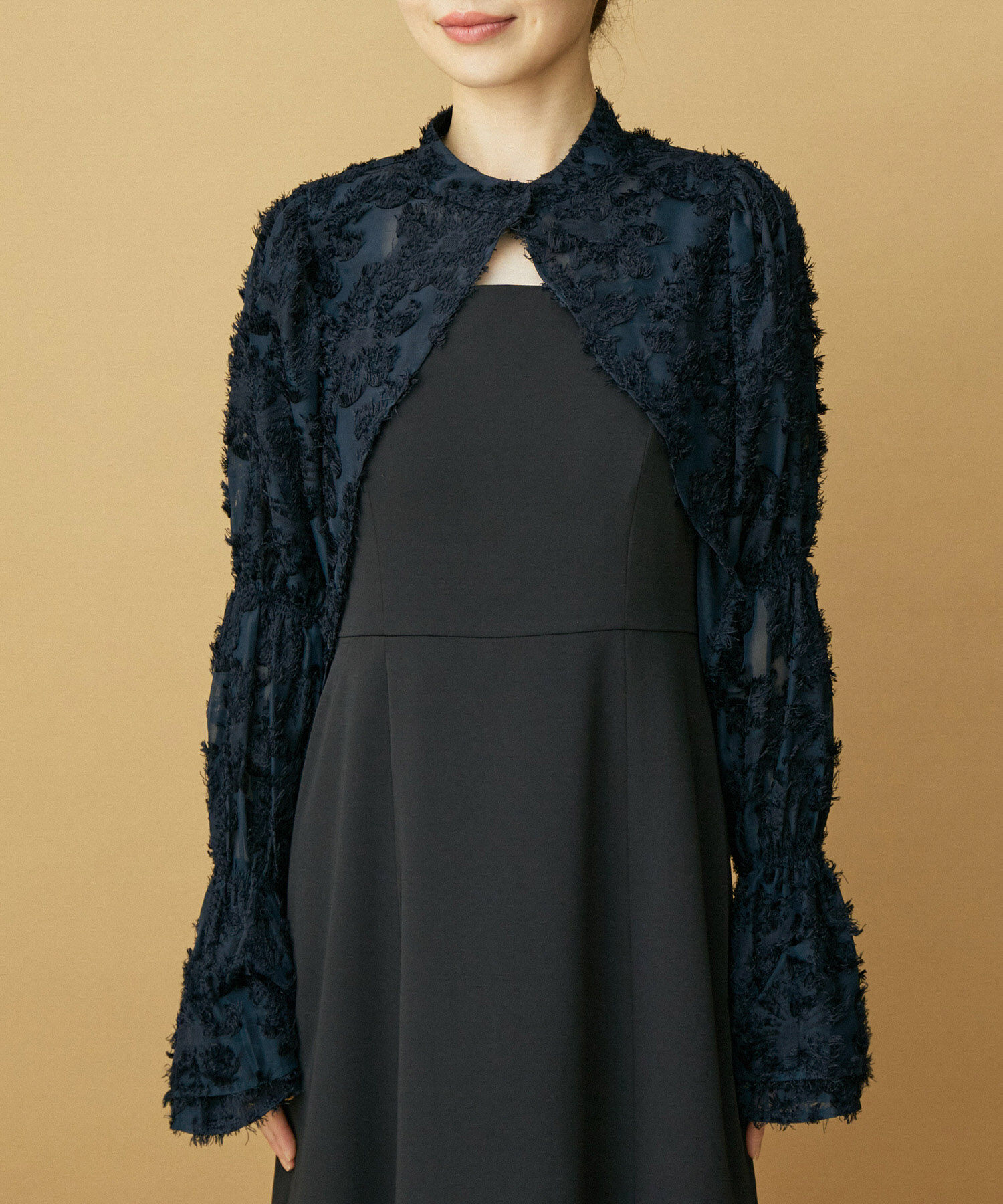 VIS「【VIS DRESS】シャーリングボレロセットワンピース」|ワンピース|