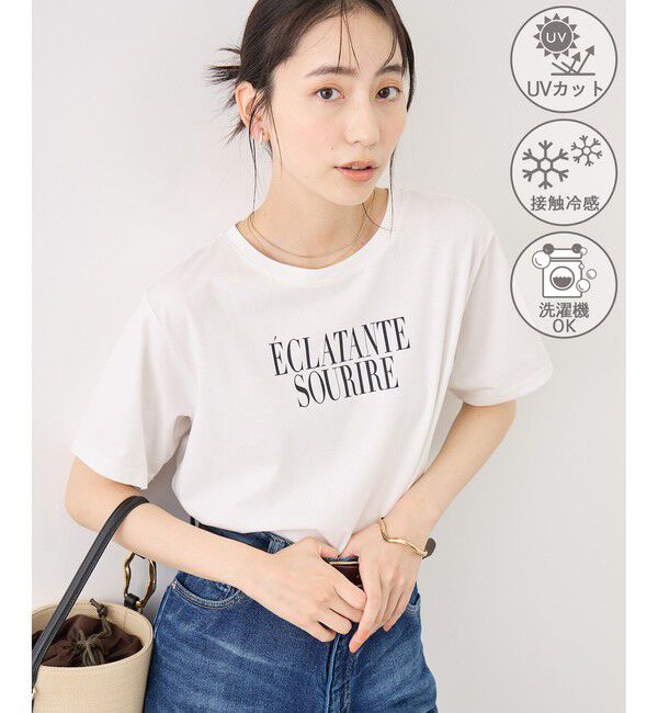 Rope&rsquo;Picnic「RENUロゴ＆フォトアソートプリントTシャツ/UVカット・接触冷感・イージーケア」|Tシャツ・カットソー|ホワイト(10)