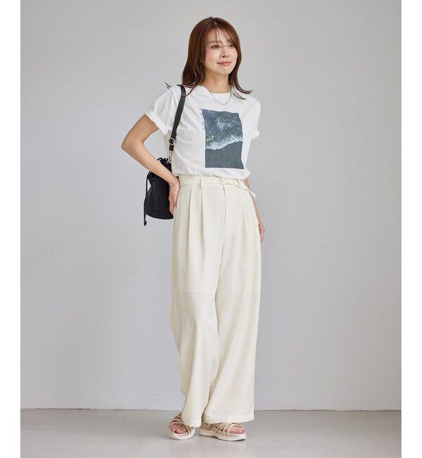 Rope&rsquo;Picnic「RENUロゴ＆フォトアソートプリントTシャツ/UVカット・接触冷感・イージーケア」|Tシャツ・カットソー|