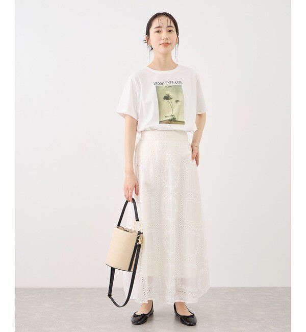 Rope&rsquo;Picnic「RENUロゴ＆フォトアソートプリントTシャツ/UVカット・接触冷感・イージーケア」|Tシャツ・カットソー|