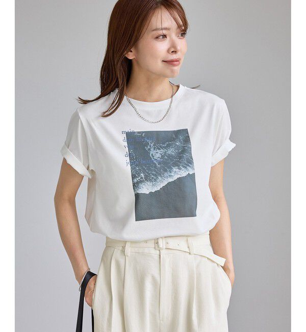 Rope&rsquo;Picnic「RENUロゴ＆フォトアソートプリントTシャツ/UVカット・接触冷感・イージーケア」|Tシャツ・カットソー|