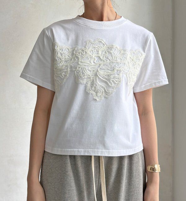  「レースドッキングTEE」|Tシャツ・カットソー|