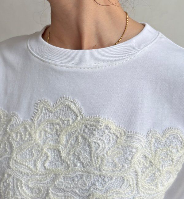  「レースドッキングTEE」|Tシャツ・カットソー|