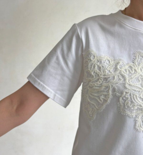  「レースドッキングTEE」|Tシャツ・カットソー|