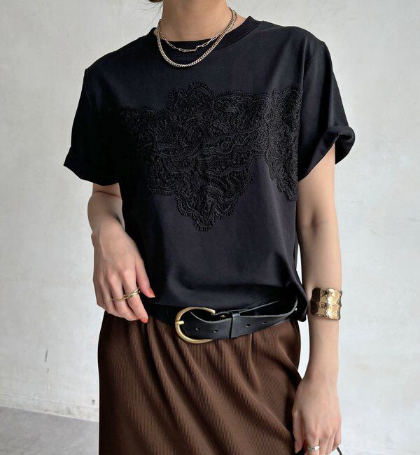  「レースドッキングTEE」|Tシャツ・カットソー|