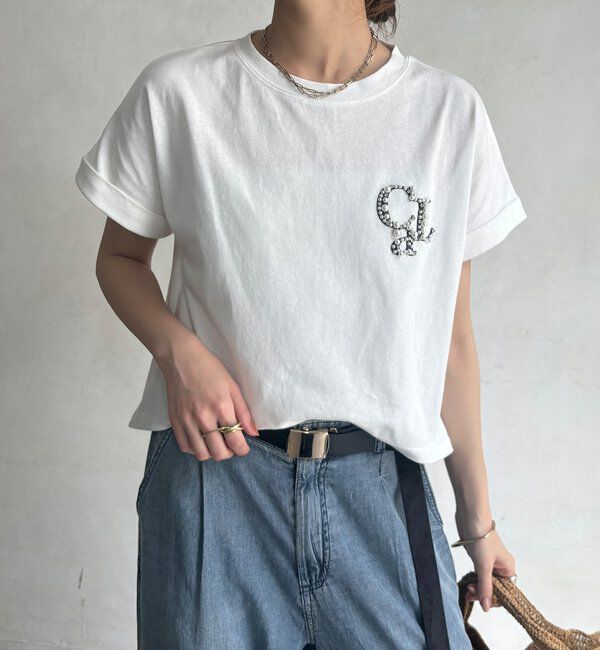  「【WEB限定】ワンポイントビジューTEE」|Tシャツ・カットソー|