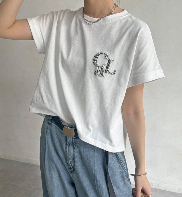  「【WEB限定】ワンポイントビジューTEE」|Tシャツ・カットソー|