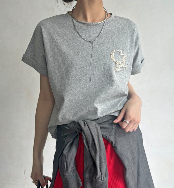  「【WEB限定】ワンポイントビジューTEE」|Tシャツ・カットソー|