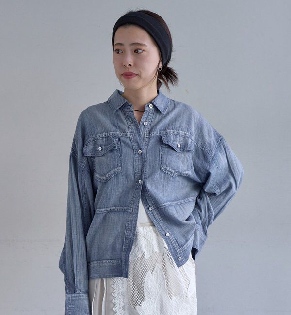  「【再入荷】シアーデニムシャツ」|シャツ・ブラウス|