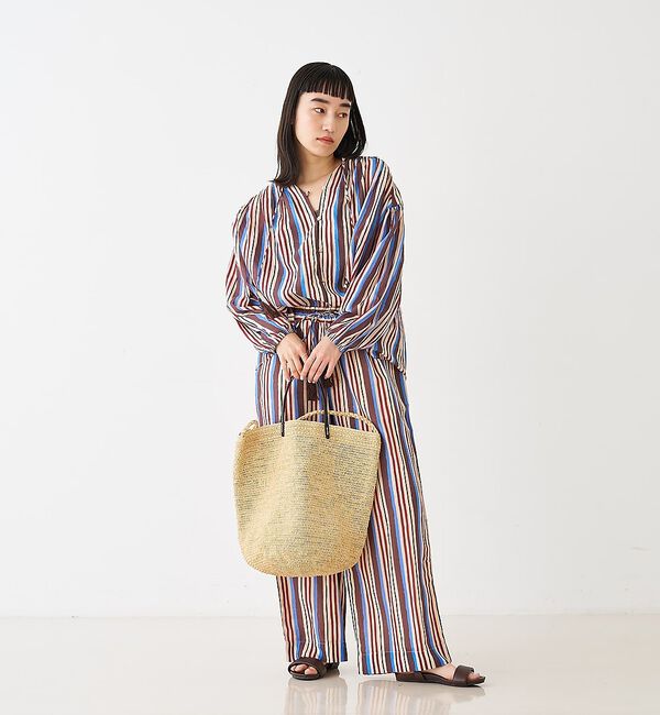 collex「ラフィア革ハンドル2WAYトートバッグ」|かごバッグ|