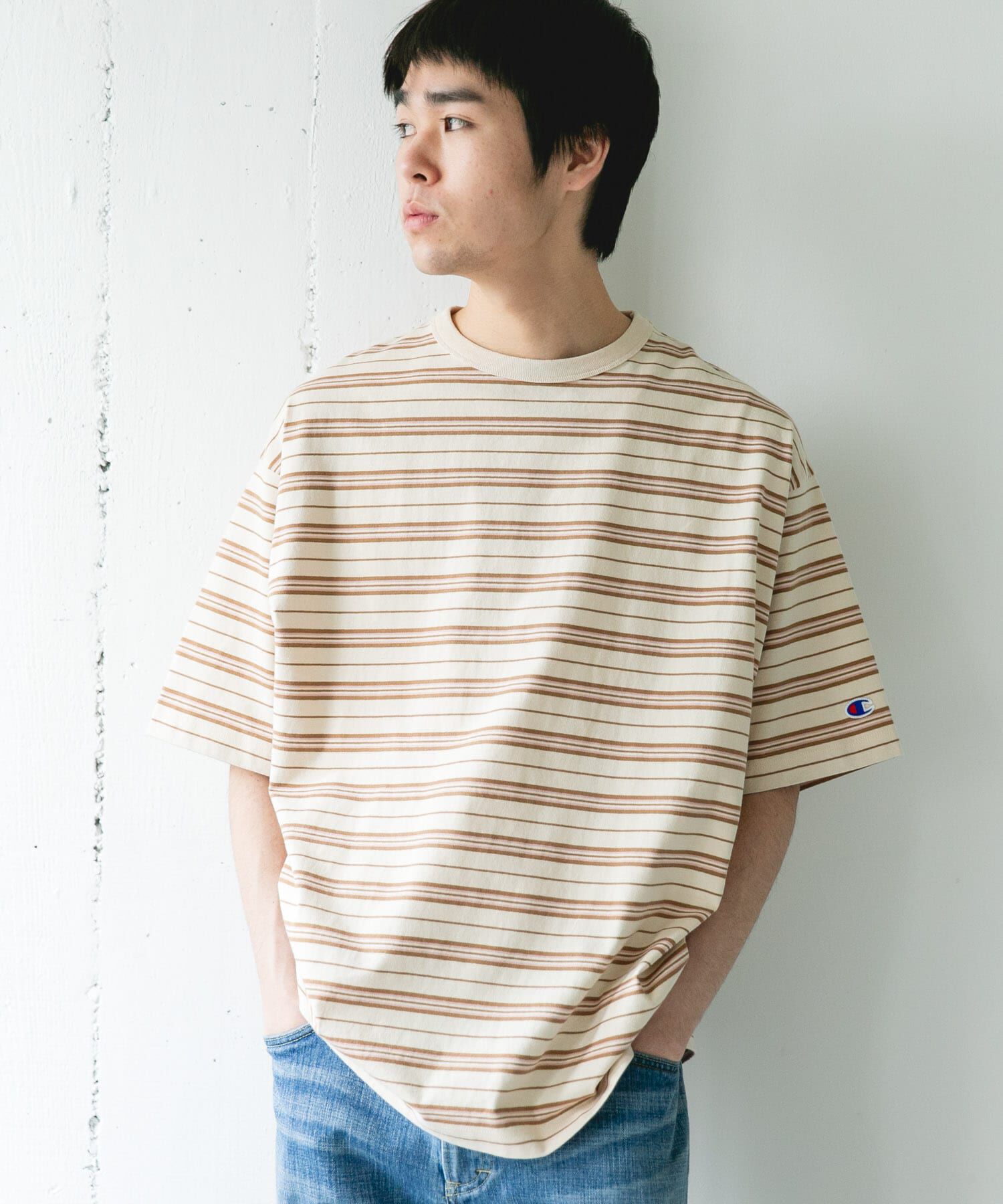 URBAN RESEARCH DOORS「『別注』CHAMPION&times;DOORS　BORDER T-SHIRTS」|Tシャツ・カットソー|
