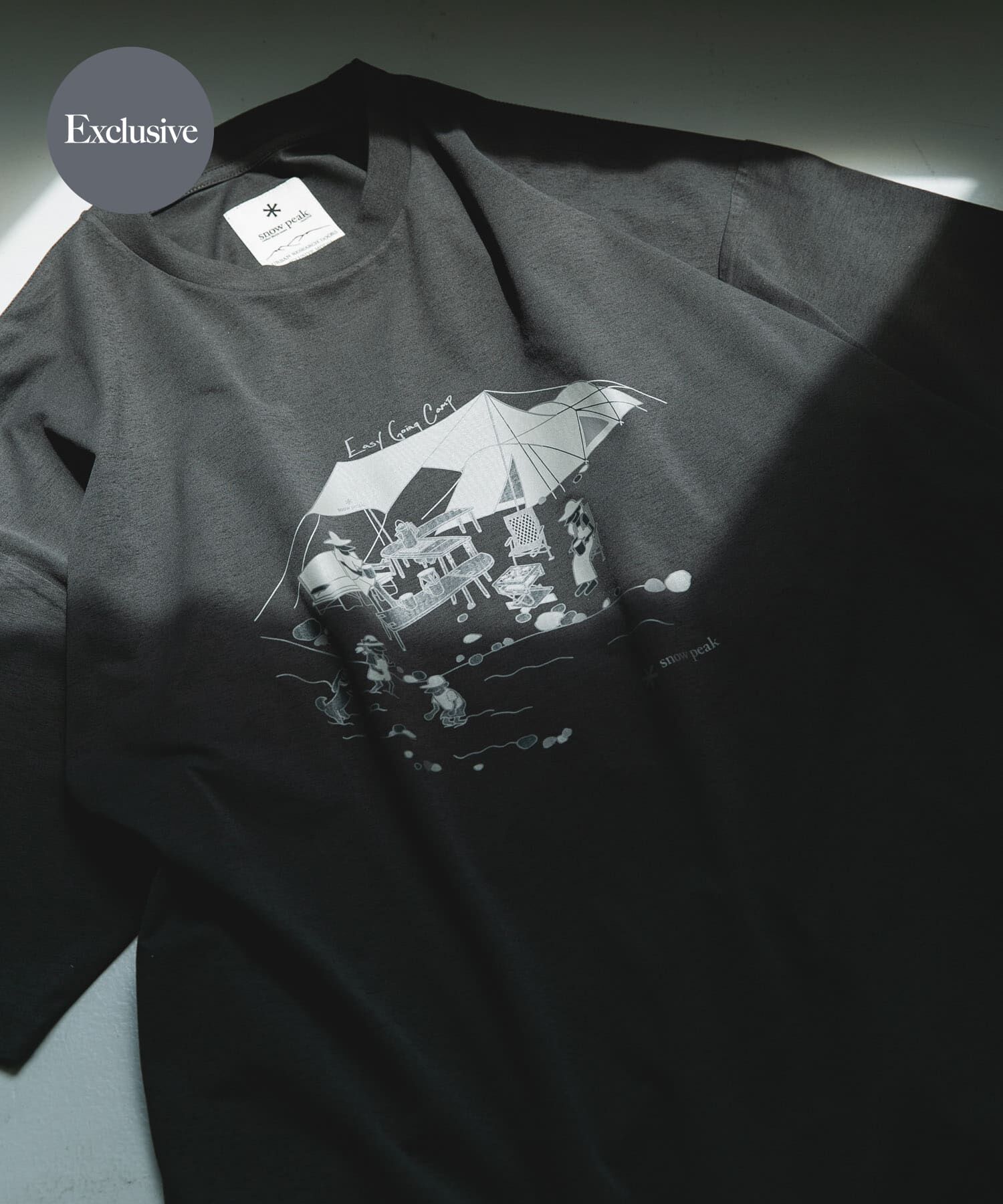 URBAN RESEARCH DOORS「『別注』Snow Peak Apparel&times;DOORS　WA/AC FAMILY CAMP T-SHIRTS」|Tシャツ・カットソー|チャコールグレー