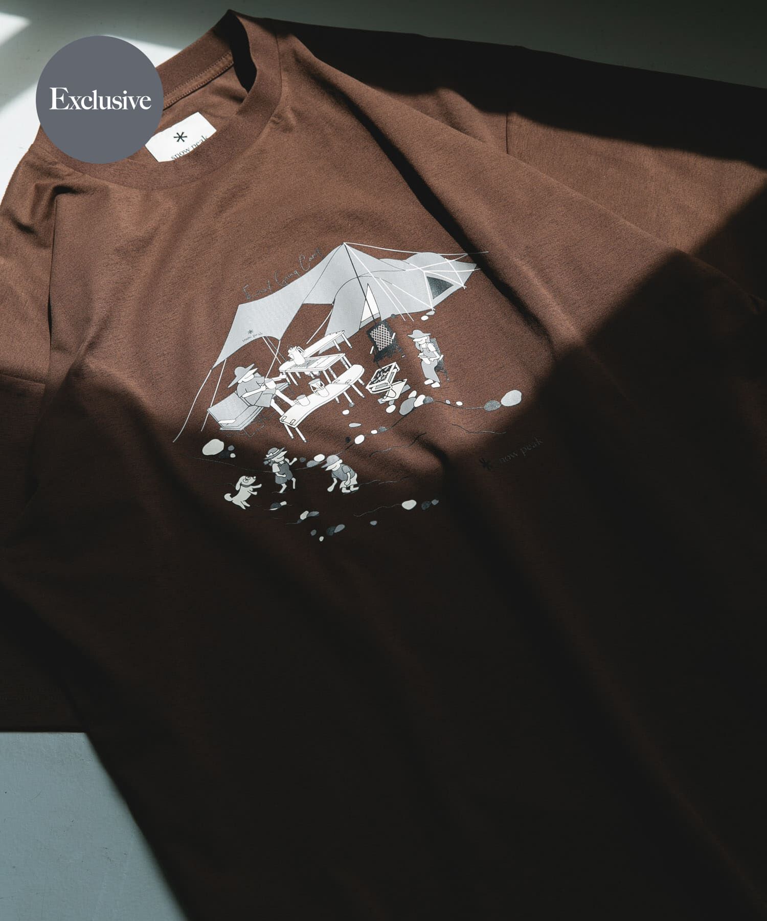 URBAN RESEARCH DOORS「『別注』Snow Peak Apparel&times;DOORS　WA/AC FAMILY CAMP T-SHIRTS」|Tシャツ・カットソー|ブラウン