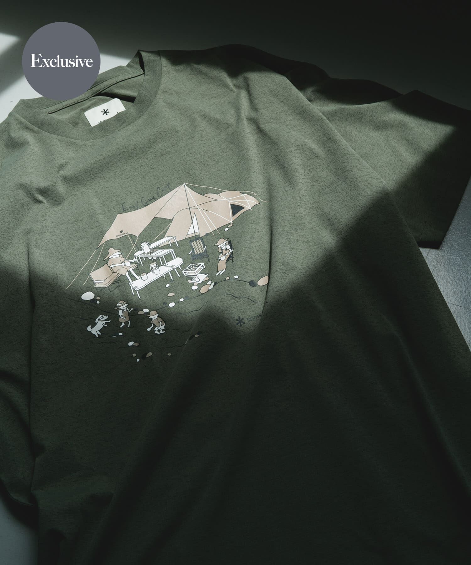URBAN RESEARCH DOORS「『別注』Snow Peak Apparel&times;DOORS　WA/AC FAMILY CAMP T-SHIRTS」|Tシャツ・カットソー|カーキ