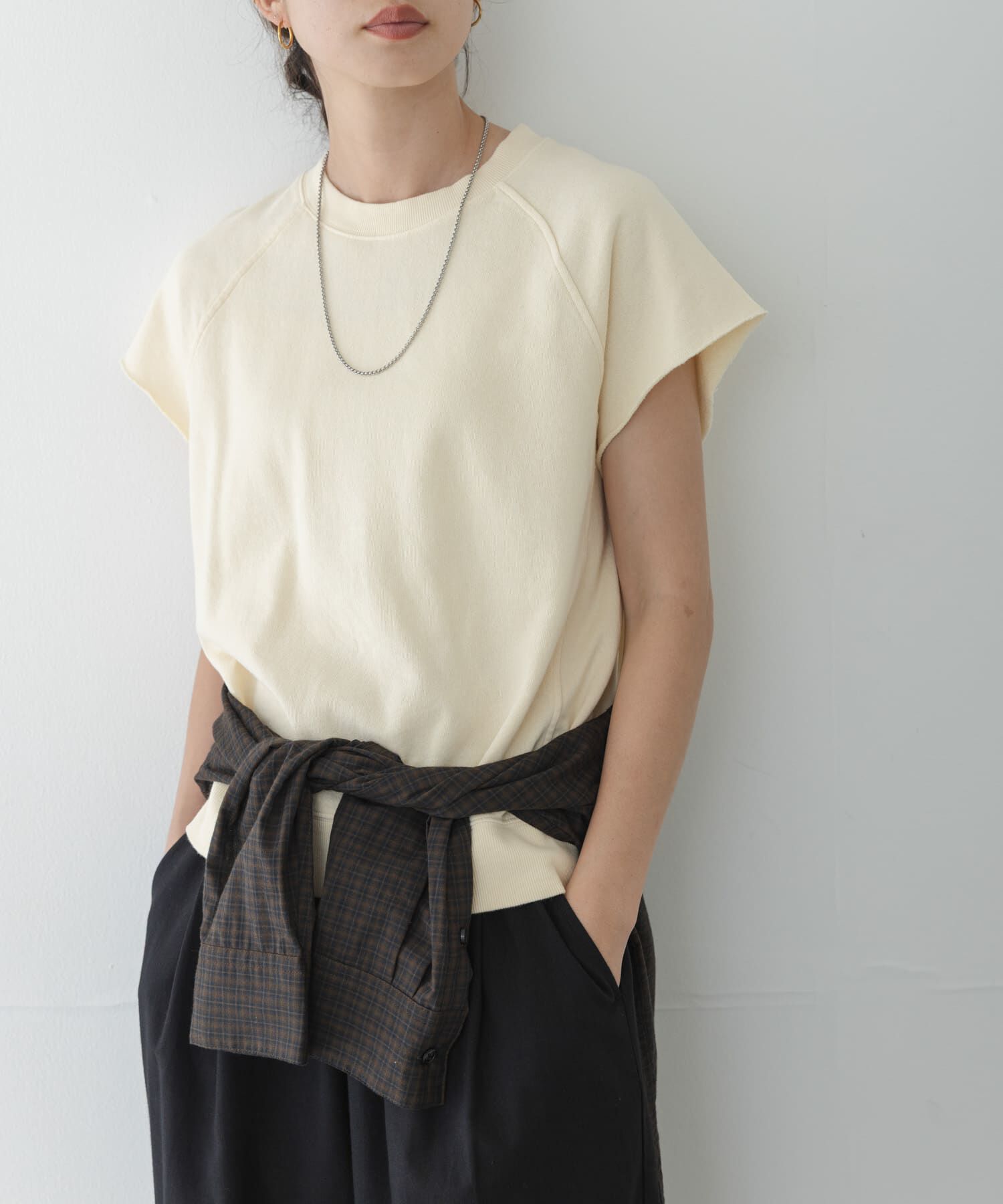 Sonny Label 「ガーゼ裏毛フレンチスリーブスウェット」|Tシャツ・カットソー|オフホワイト