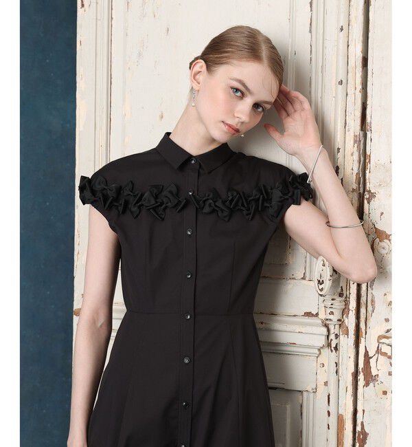 LOULOU WILLOUGHBY「【LOULOU WILLOUGHBY】メニーリボンシャツワンピース」|ワンピース|