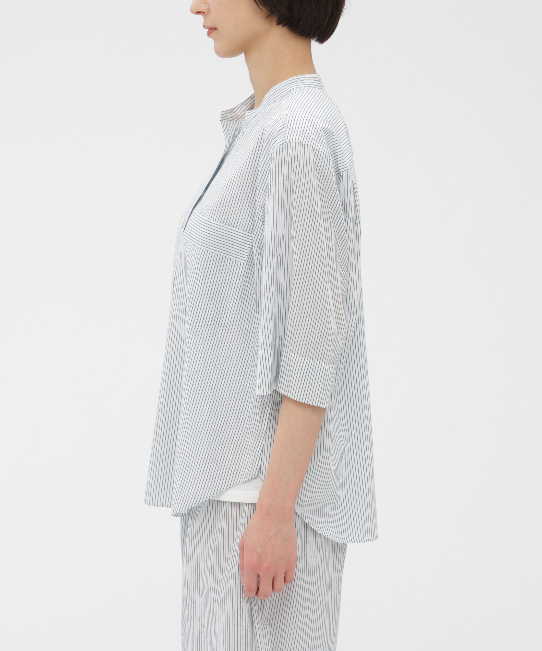 MARGARET HOWELL HOUSEHOLDGOODS「COTTON LINEN MINI STRIPE SHIRT」|シャツ・ブラウス|