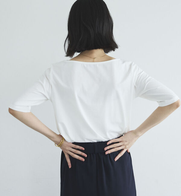 Doux archives「ニュアンスネック５分袖カットソー」|Tシャツ・カットソー|