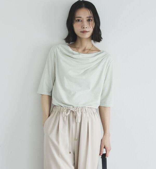 Doux archives「ニュアンスネック５分袖カットソー」|Tシャツ・カットソー|