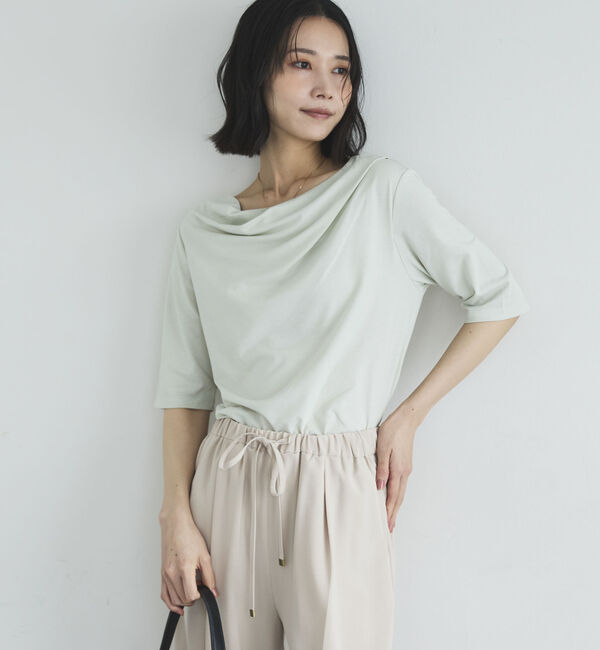Doux archives「ニュアンスネック５分袖カットソー」|Tシャツ・カットソー|