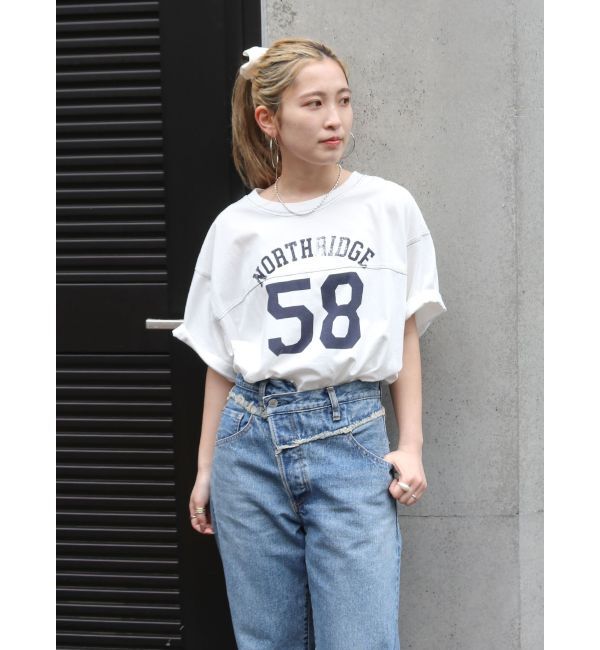 Ungrid「ナンバリングルーズTee」|Tシャツ・カットソー|オフホワイト