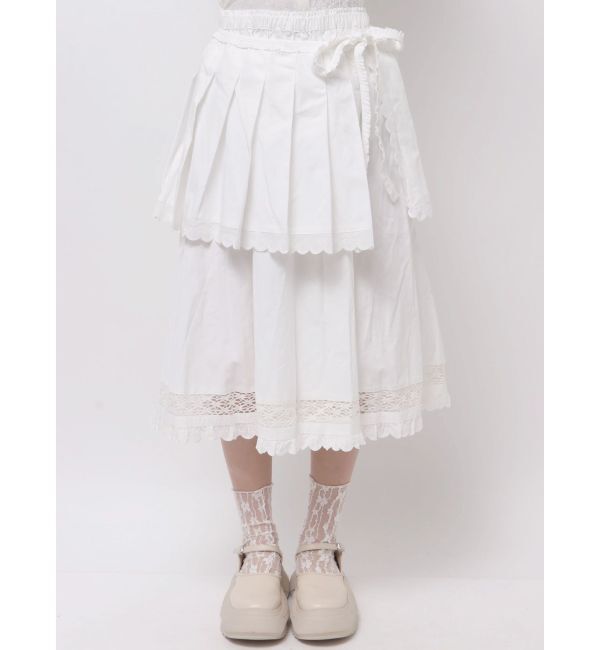 merry jenny「pleats apron layered skirt」|スカート|