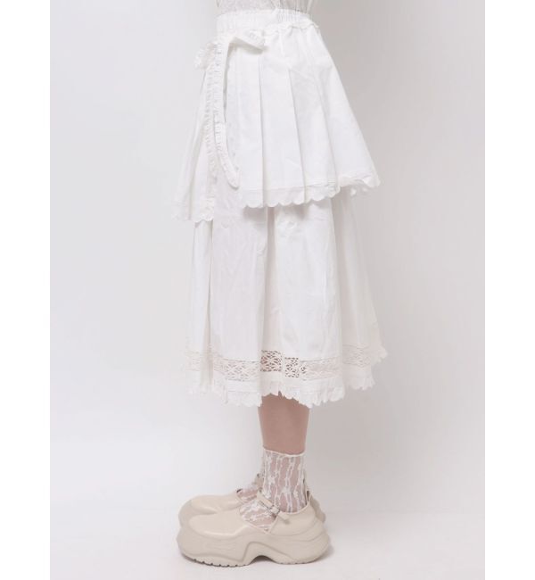merry jenny「pleats apron layered skirt」|スカート|