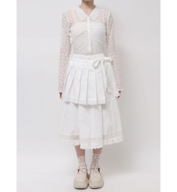 merry jenny「pleats apron layered skirt」|スカート|