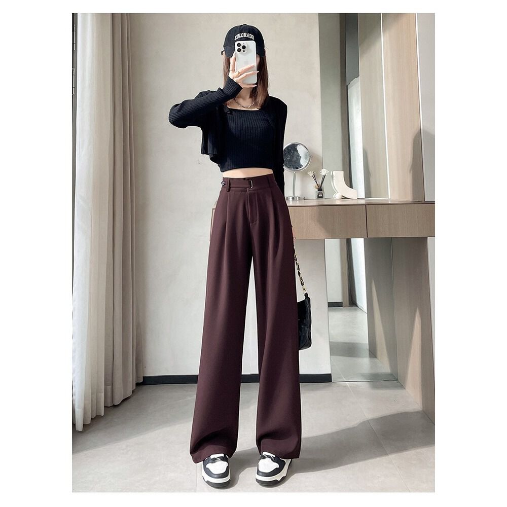 BACKYARD FAMILY「ハイウエスト パンツ レディース 通販 レディースパンツ ハイウエストパンツ ワイドレッグパンツ」|スカート|レッド1