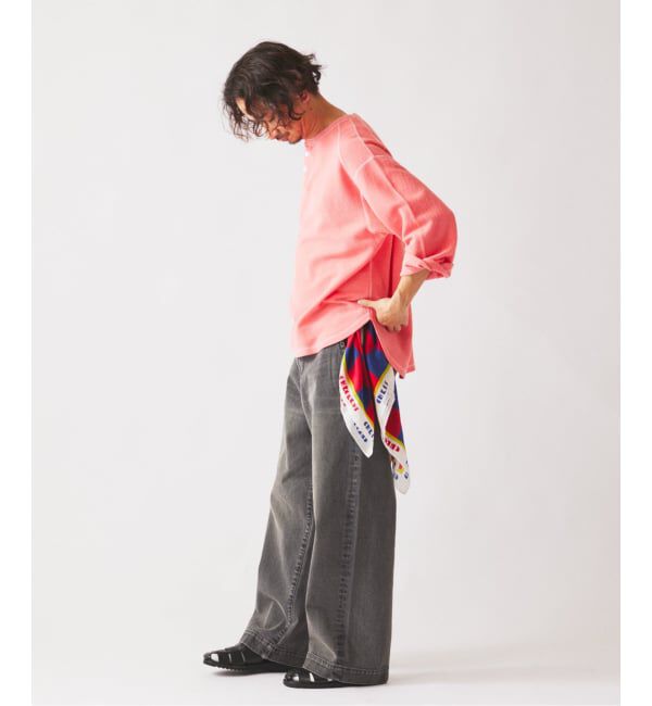 JOURNAL STANDARD relume「製品染め バックピケ ヘンリーネック 7分袖 Tシャツ」|Tシャツ・カットソー|