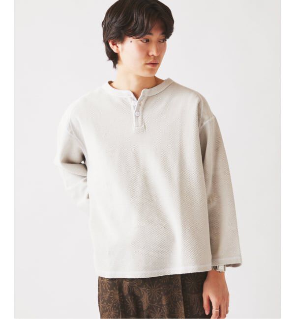 JOURNAL STANDARD relume「製品染め バックピケ ヘンリーネック 7分袖 Tシャツ」|Tシャツ・カットソー|