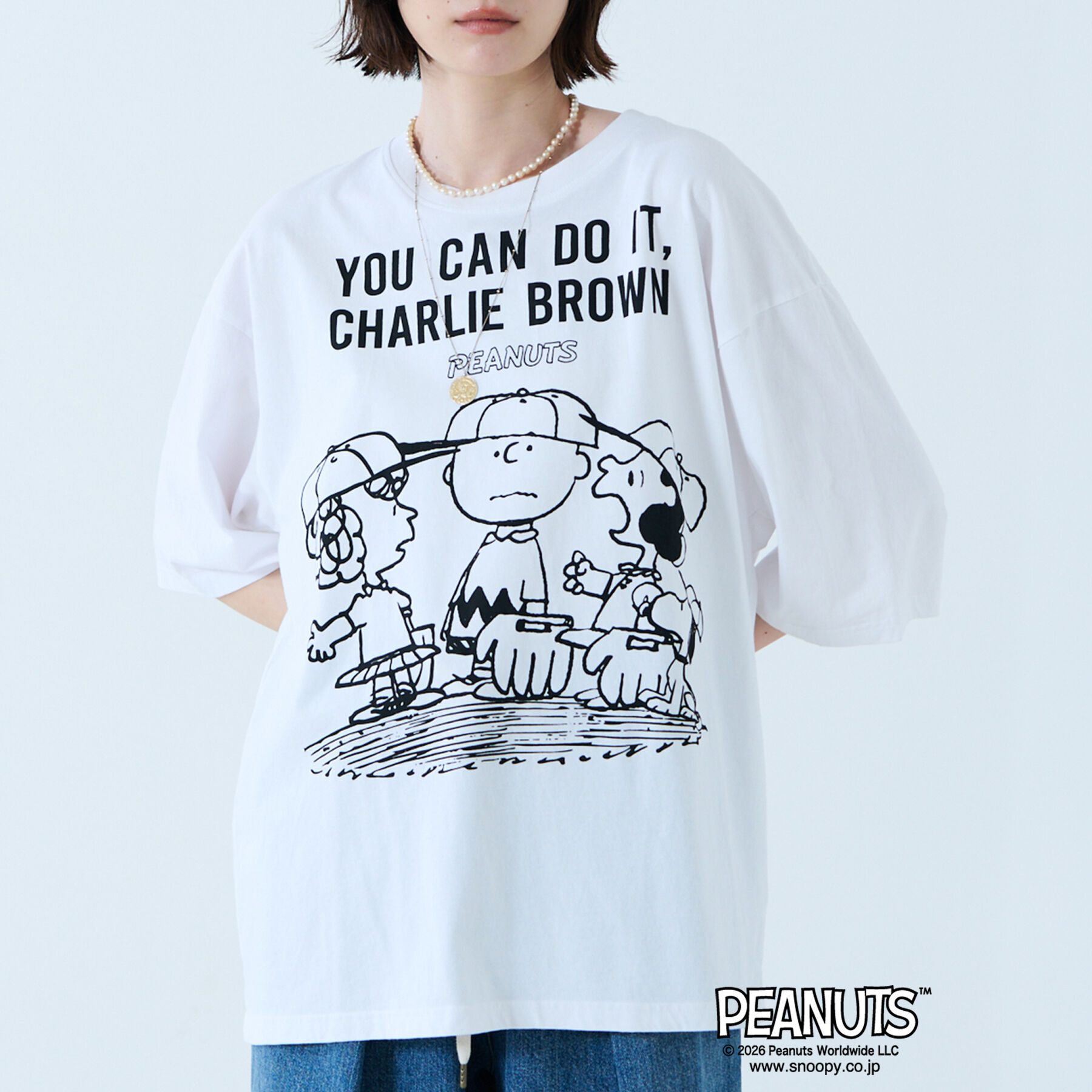 Rouge vif「【JOHNBULL/ジョンブル】PEANUTS プリントTシャツ / スヌーピー」|Tシャツ・カットソー|ホワイト系その他3