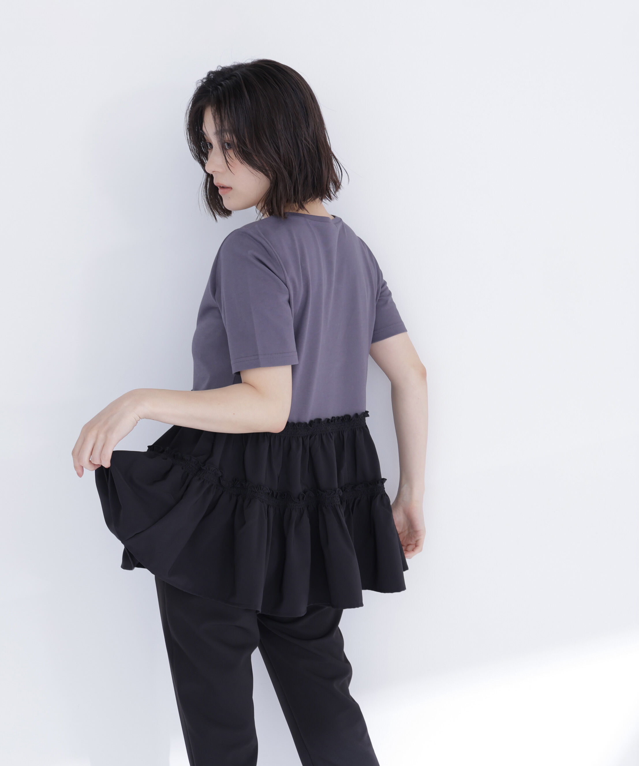  「ドッキングティアードカットソー」|Tシャツ・カットソー|