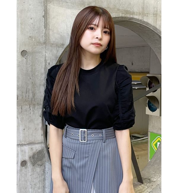 MURUA「ギャザースリーブトップス」|Tシャツ・カットソー|
