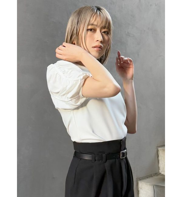 MURUA「ギャザースリーブトップス」|Tシャツ・カットソー|