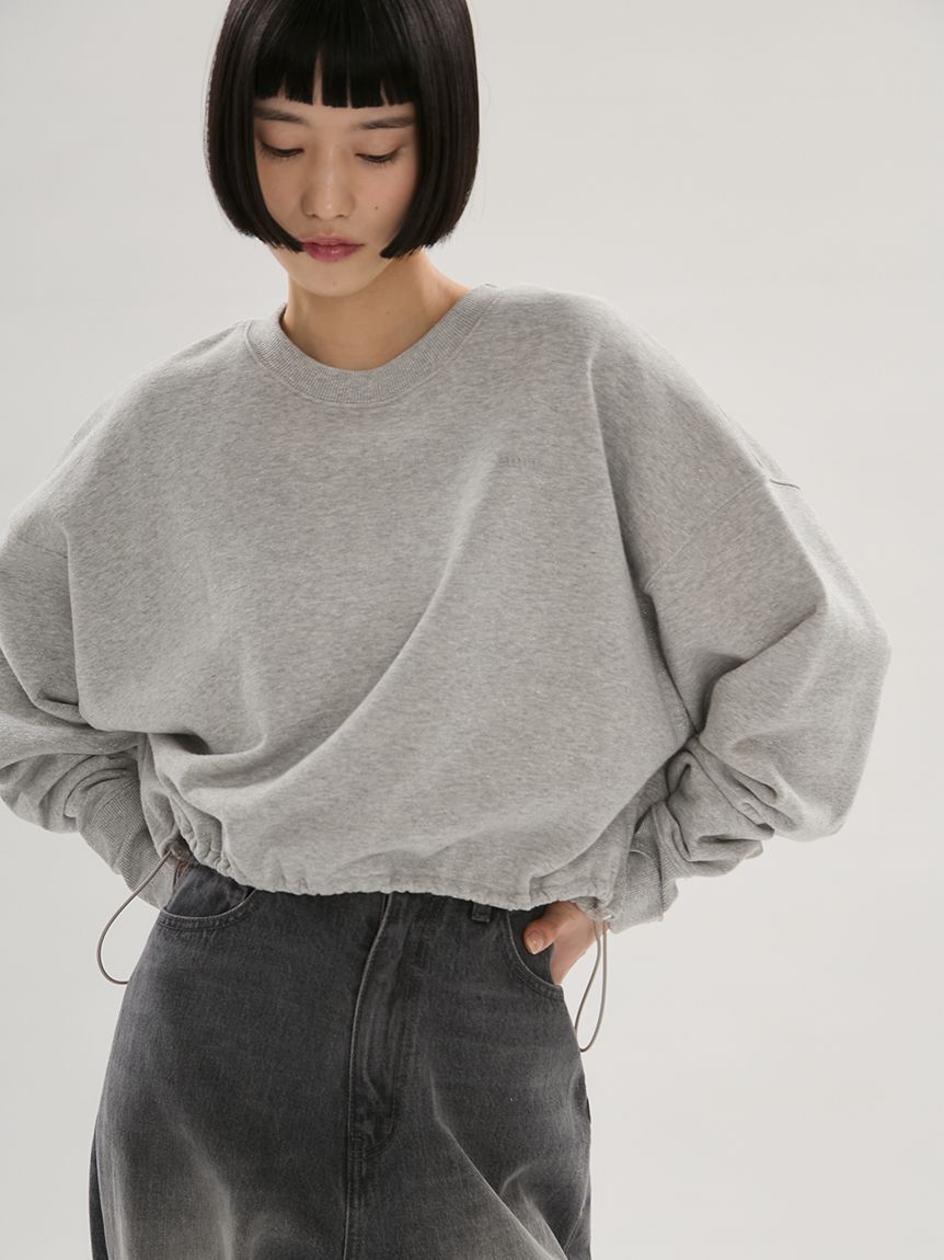 emmi atelier「ラメ裏毛クロップドプルオーバー」|Tシャツ・カットソー|