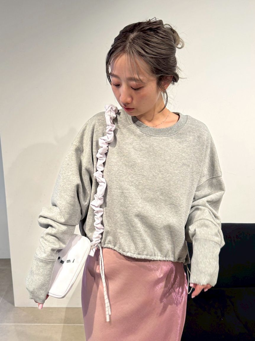emmi atelier「ラメ裏毛クロップドプルオーバー」|Tシャツ・カットソー|