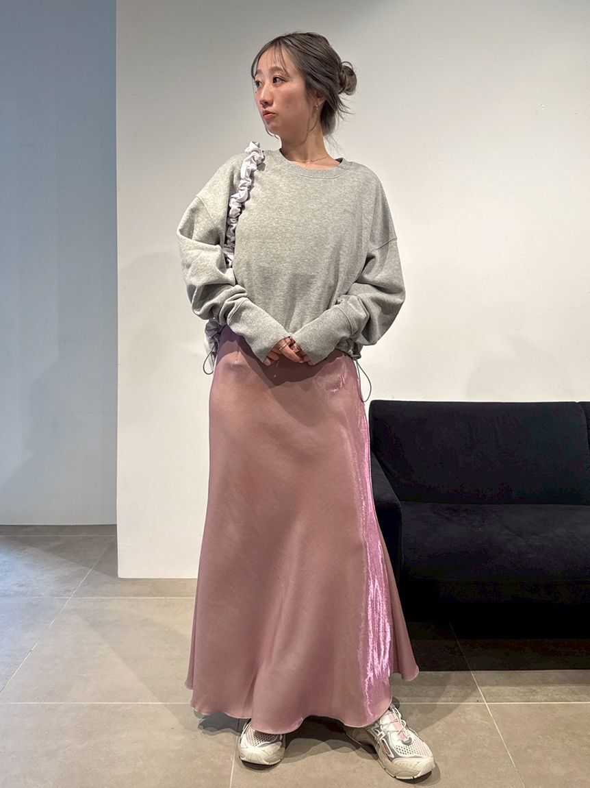 emmi atelier「ラメ裏毛クロップドプルオーバー」|Tシャツ・カットソー|