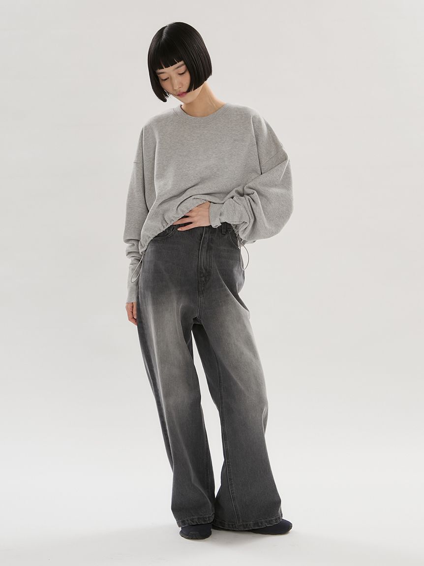 emmi atelier「ラメ裏毛クロップドプルオーバー」|Tシャツ・カットソー|