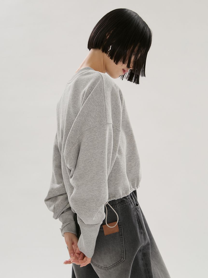 emmi atelier「ラメ裏毛クロップドプルオーバー」|Tシャツ・カットソー|