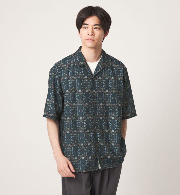UNITED ARROWS green label relaxing「DEYROLLE オープンカラー 半袖 シャツ」|シャツ・ブラウス|NAVY