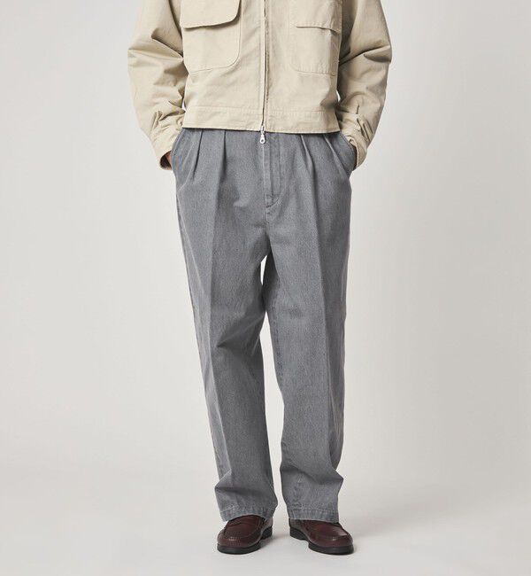 Steven Alan＞ 13.5oz デニム インツープリーツ ドレス トラウザーズ