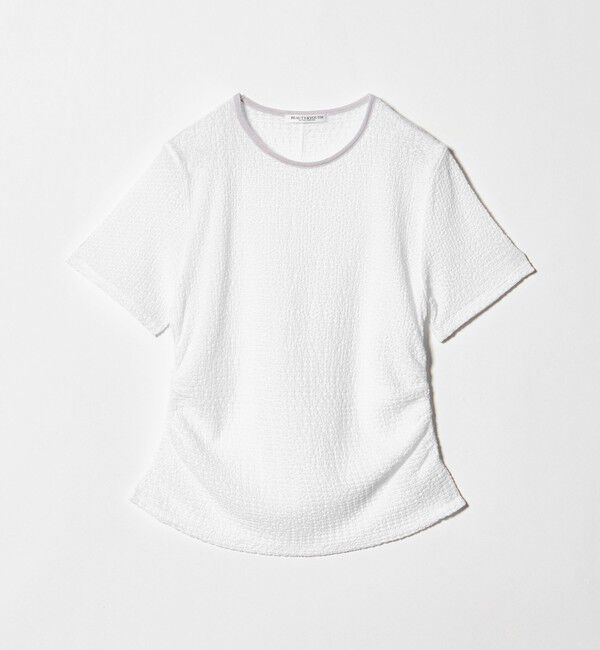 BEAUTY&YOUTH UNITED ARROWS「ベロア パイピング ギャザー カットソー」|Tシャツ・カットソー|WHITE
