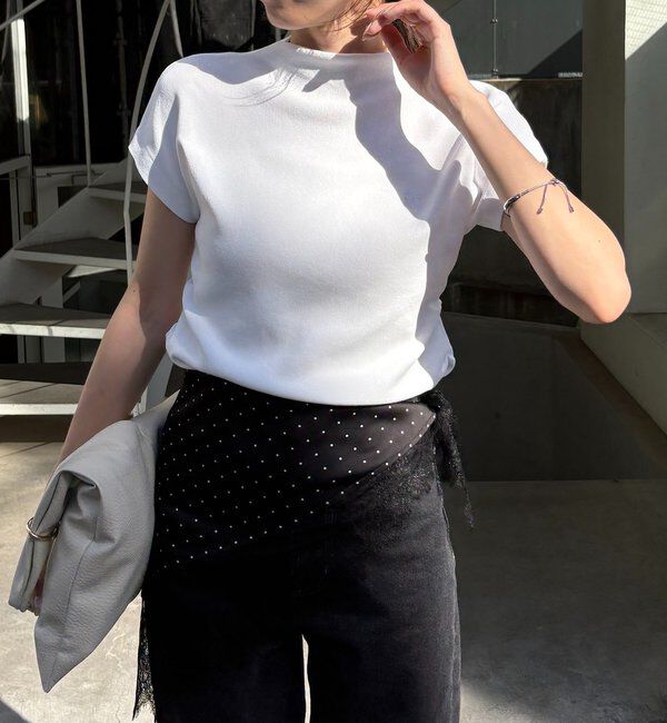  「【接触冷感】ハーフネックフレンチニット」|ニット・セーター|