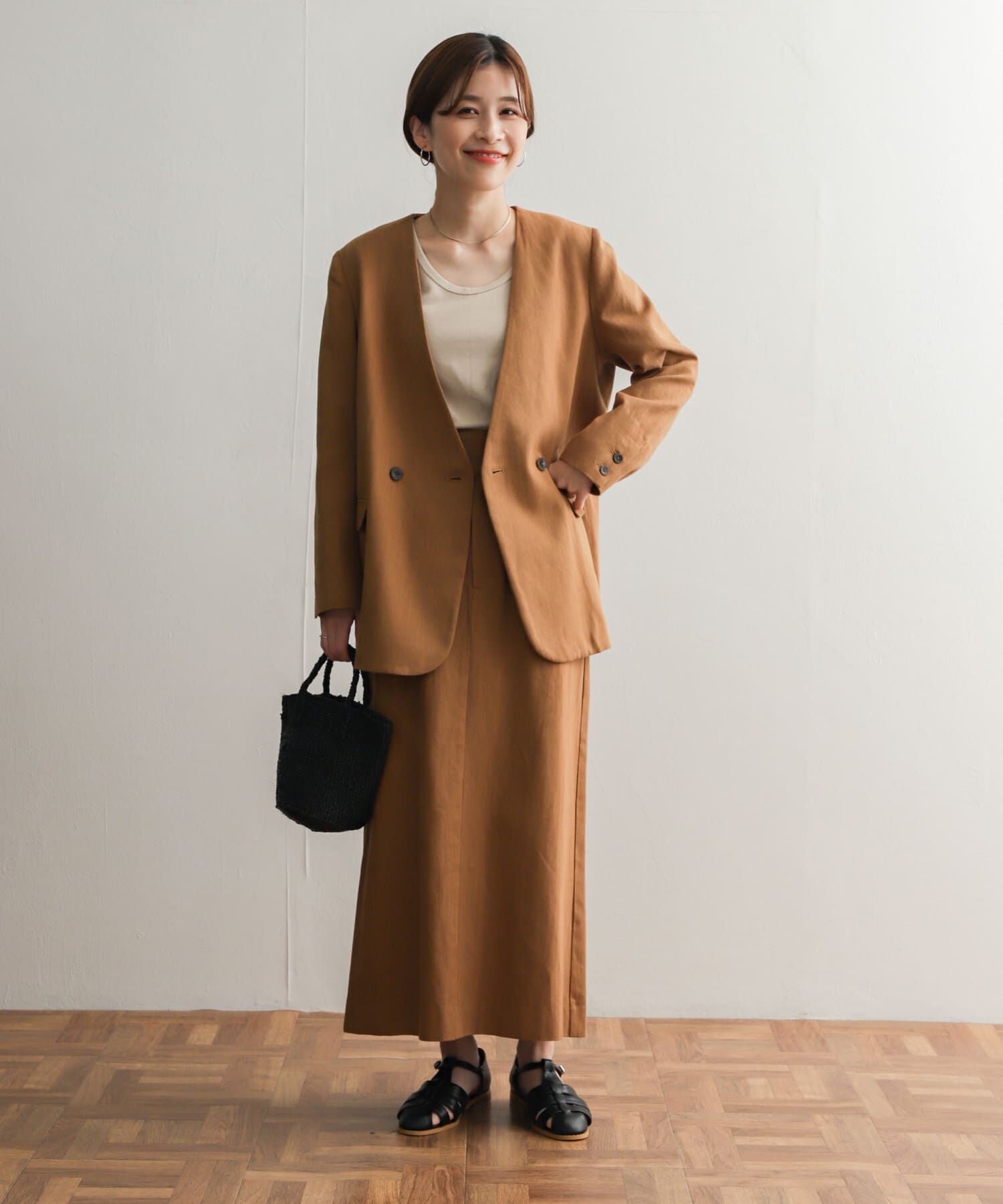 URBAN RESEARCH DOORS「コットンリネングルカスカート」|スカート|