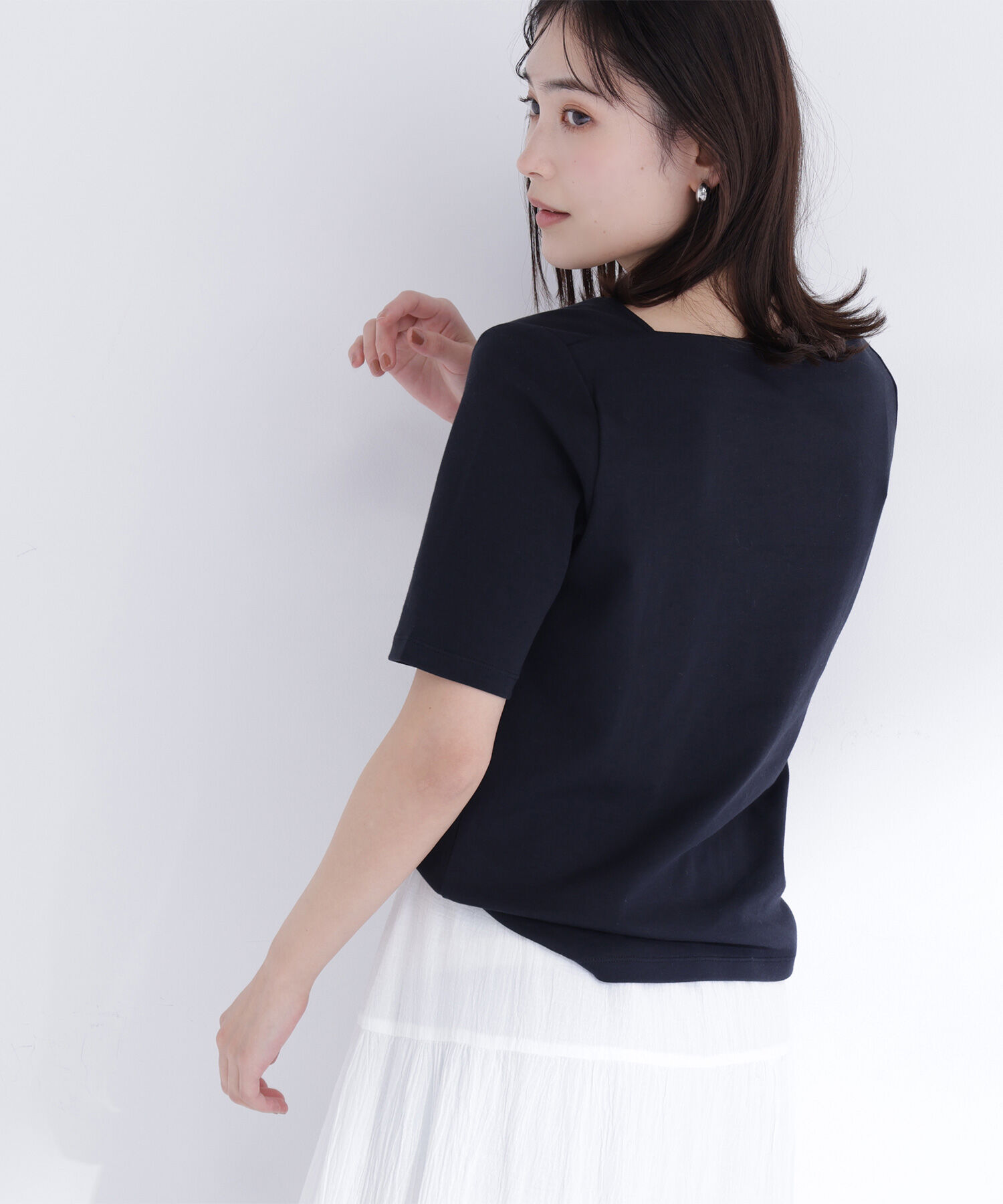  「ベーシックTシャツ スクエアネック」|Tシャツ・カットソー|